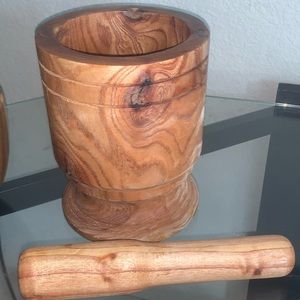 Wooden Mortar and Pestle Set